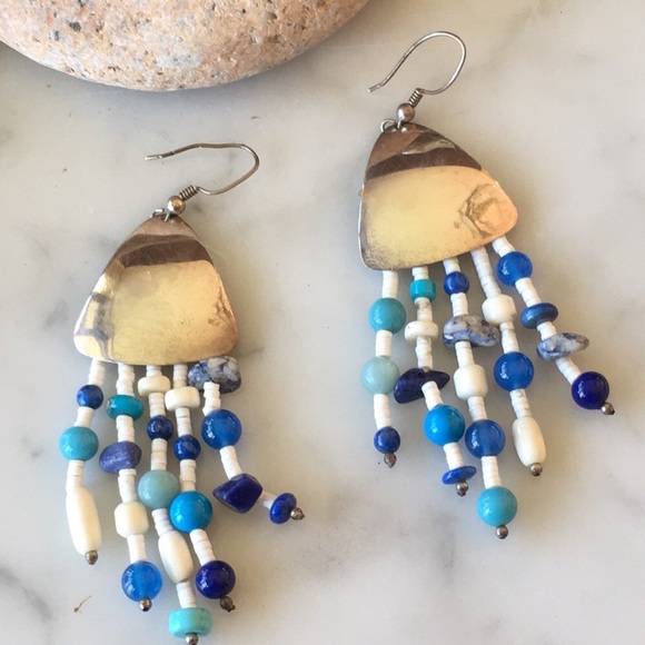 Vintage Native American Dangle Beads Earrings - Picture 4 of 12